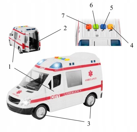 AUTO AMBULANS KARETKA OTWIERANE DRZWI 1:16 WY590A AUTO AMBULANS KARETKA OTWIERANE DRZWI 1:16 WY590A