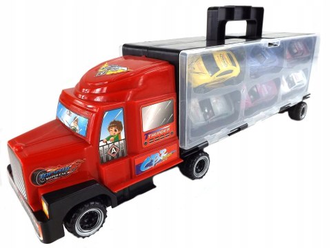 CIĘŻARÓWKA Z AUTAMI METALOWE AUTA TIR LAWETA 997CZ CIĘŻARÓWKA Z AUTAMI METALOWE AUTA TIR LAWETA 997CZ