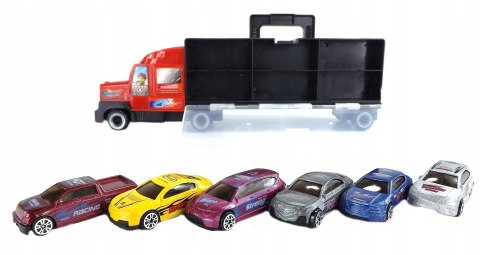 CIĘŻARÓWKA Z AUTAMI METALOWE AUTA TIR LAWETA 997CZ CIĘŻARÓWKA Z AUTAMI METALOWE AUTA TIR LAWETA 997CZ