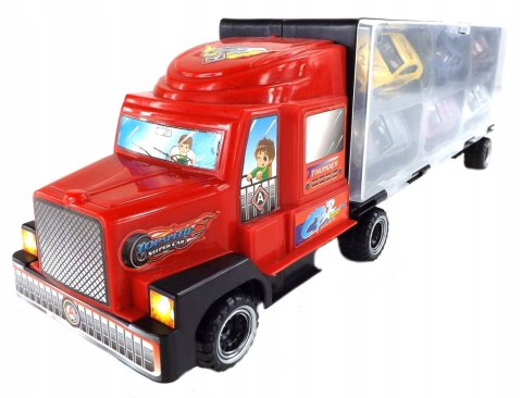 CIĘŻARÓWKA Z AUTAMI METALOWE AUTA TIR LAWETA 997CZ CIĘŻARÓWKA Z AUTAMI METALOWE AUTA TIR LAWETA 997CZ