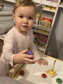 SORTER DREWNIANY TĘCZOWA WIEŻA PIRAMIDA KOLOR SC-2
