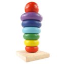 SORTER DREWNIANY TĘCZOWA WIEŻA PIRAMIDA KOLOR SC-2