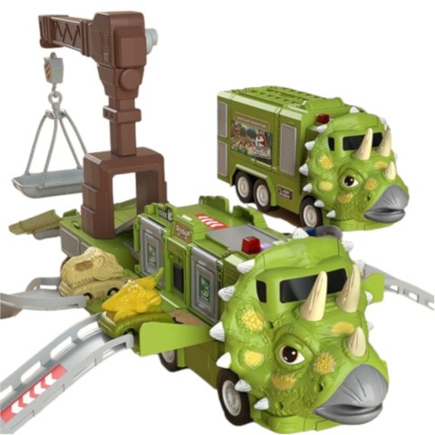 CIĘŻARÓWKA DINOZAUR Z AUTAMI TRICERATOPS DŹWIG 691 CIĘŻARÓWKA DINOZAUR Z AUTAMI TRICERATOPS DŹWIG 691
