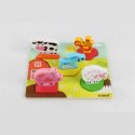 EDUKACYJNE DREWNIANE PUZZLE FARMA KLOCKI 0055