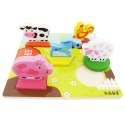 EDUKACYJNE DREWNIANE PUZZLE FARMA KLOCKI 0055
