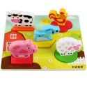 EDUKACYJNE DREWNIANE PUZZLE FARMA KLOCKI 0055