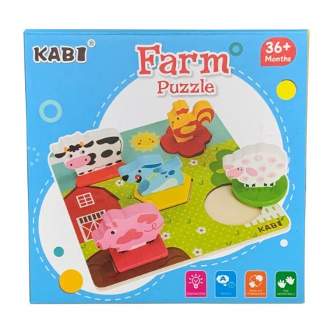 EDUKACYJNE DREWNIANE PUZZLE FARMA KLOCKI 0055 EDUKACYJNE DREWNIANE PUZZLE FARMA KLOCKI 0055