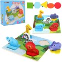 EDUKACYJNE DREWNIANE PUZZLE SAFARI KLOCKI 0057