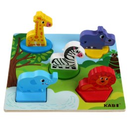 EDUKACYJNE DREWNIANE PUZZLE SAFARI KLOCKI 0057