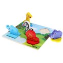 EDUKACYJNE DREWNIANE PUZZLE SAFARI KLOCKI 0057