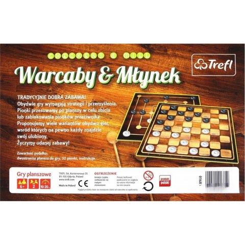 GRY PLANSZOWE WARCABY & MŁYNEK TREFL 01681 GRY PLANSZOWE WARCABY & MŁYNEK TREFL 01681