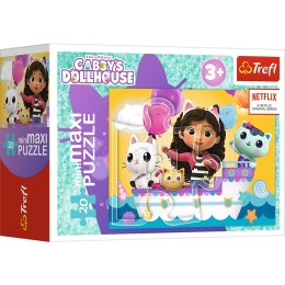 PUZZLE 20 MINIMAXI KOCI DOMEK GABI NA ŁODZI 20 ELEMENTÓW 3+ TREFL 21159