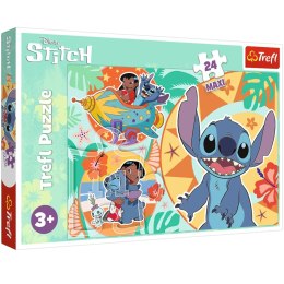 PUZZLE 24 MAXI 24 EL. WESOŁY DZIEŃ LILO & STITCH DISNEY TREFL 14365