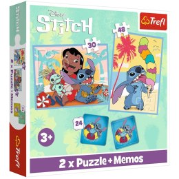 PUZZLE 2W1+ MEMOS LILO & STITCH WESOŁY DZIEŃ DISNEY 3+ TREFL 93585
