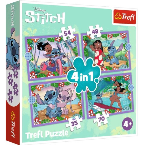 PUZZLE 4W1 LILO & STITCH SZALONY DZIEŃ TREFL 34633 PUZZLE 4W1 LILO & STITCH SZALONY DZIEŃ TREFL 34633