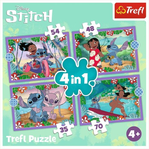 PUZZLE 4W1 LILO & STITCH SZALONY DZIEŃ TREFL 34633 PUZZLE 4W1 LILO & STITCH SZALONY DZIEŃ TREFL 34633