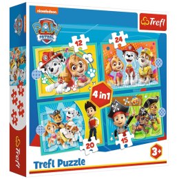 PUZZLE 4W1 PSI PATROL WESOŁA EKIPA 3+ TREFL 34346