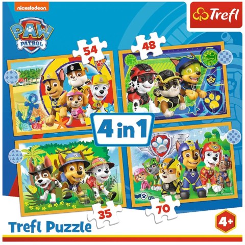 PUZZLE 4W1 PSI PATROL WAKACYJNY 4+ TREFL 34395 PUZZLE 4W1 PSI PATROL WAKACYJNY 4+ TREFL 34395