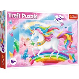 PUZZLE JEDNOROŻEC 100 EL. W KRYSZTAŁOWYM ŚWIECIE JEDNOROŻCÓW TREFL 16364