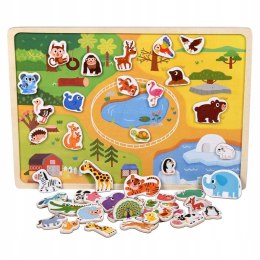 UKŁADANKA TABLICA PUZZLE MAGNETYCZNE ZWIERZĘTA MTF-C02