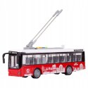 DUŻY CZERWONY TROLEJBUS MIEJSKI OTWIERANE DRZWI DŹWIĘKI ŚWIATŁA WY911A