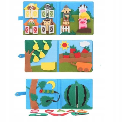 KSIĄŻECZKA FILCOWA ODCZEPIANE ELEMENTY TABLICA 3D DOMEK FARMA JP-1001 KSIĄŻECZKA FILCOWA ODCZEPIANE ELEMENTY TABLICA 3D DOMEK FARMA JP-1001