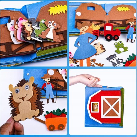 KSIĄŻECZKA FILCOWA ODCZEPIANE ELEMENTY TABLICA 3D DOMEK FARMA JP-1001 KSIĄŻECZKA FILCOWA ODCZEPIANE ELEMENTY TABLICA 3D DOMEK FARMA JP-1001