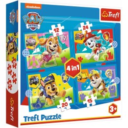 PUZZLE 4W1 PSI PATROL BIEGNĄCE PIESKI 3+ TREFL 34628