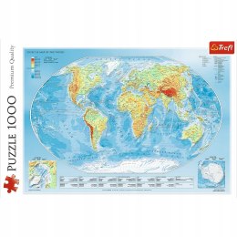 PUZZLE MAPA FIZYCZNA ŚWIATA 1000 ELEMENTÓW TREFL 10463