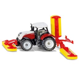 SIKU FARMER TRAKTOR STEYR Z KOSIARKAMI MARKI PöTTINGER METAL MODEL S1672