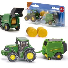 SIKU FARMER TRAKTOR Z JOHN DEERE Z PRASĄ METAL MODEL S1665