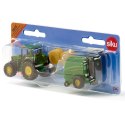 SIKU FARMER TRAKTOR Z JOHN DEERE Z PRASĄ METAL MODEL S1665