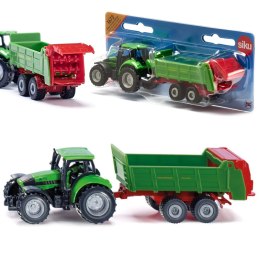 SIKU FARMER TRAKTOR Z ROZRZUTNIKIEM OBORNIKA PRZYCZEPĄ METAL MODEL S1673