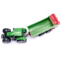 SIKU FARMER TRAKTOR Z ROZRZUTNIKIEM OBORNIKA PRZYCZEPĄ METAL MODEL S1673
