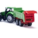 SIKU FARMER TRAKTOR Z ROZRZUTNIKIEM OBORNIKA PRZYCZEPĄ METAL MODEL S1673