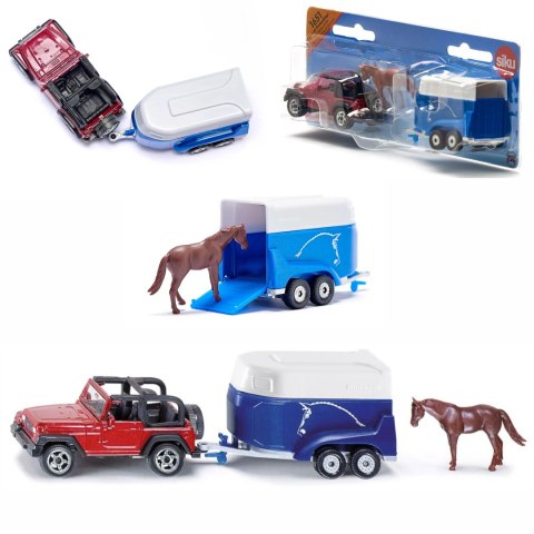 SIKU JEEP Z PRZYCZEPĄ NA KONIE METAL MODEL S1651 SIKU JEEP Z PRZYCZEPĄ NA KONIE METAL MODEL S1651