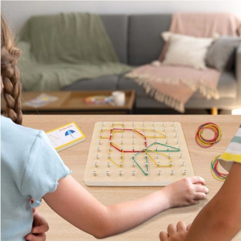 UKŁADANKA GUMKAMI EDUKACYJNA DREWNIANA TABLICA KREATYWNA SORTER 3+ MA-078 UKŁADANKA GUMKAMI EDUKACYJNA DREWNIANA TABLICA KREATYWNA SORTER 3+ MA-078