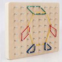 UKŁADANKA GUMKAMI EDUKACYJNA DREWNIANA TABLICA KREATYWNA SORTER 3+ MA-078