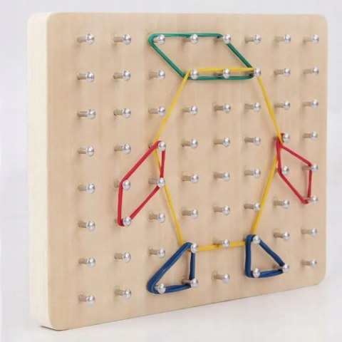 UKŁADANKA GUMKAMI EDUKACYJNA DREWNIANA TABLICA KREATYWNA SORTER 3+ MA-078 UKŁADANKA GUMKAMI EDUKACYJNA DREWNIANA TABLICA KREATYWNA SORTER 3+ MA-078