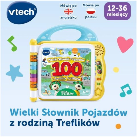 WIELKI SŁOWNIK POJAZDÓW Z RODZINĄ TREFLIKÓW POLSKO - ANGIELSKI 61799 VRTECH WIELKI SŁOWNIK POJAZDÓW Z RODZINĄ TREFLIKÓW POLSKO - ANGIELSKI 61799 VRTECH