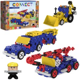 ZESTAW KLOCKÓW CONNECT 3W1: POJAZDY BUDOWLANE / SUV Z PRZYCZEPĄ TREFL 61979