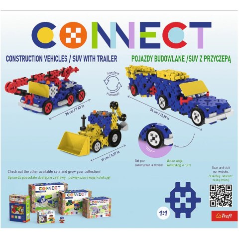 ZESTAW KLOCKÓW CONNECT 3W1: POJAZDY BUDOWLANE / SUV Z PRZYCZEPĄ TREFL 61979 ZESTAW KLOCKÓW CONNECT 3W1: POJAZDY BUDOWLANE / SUV Z PRZYCZEPĄ TREFL 61979