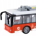 DUŻY CZERWONY TROLEJBUS MIEJSKI OTWIERANE DRZWI DŹWIĘKI ŚWIATŁA WY911A
