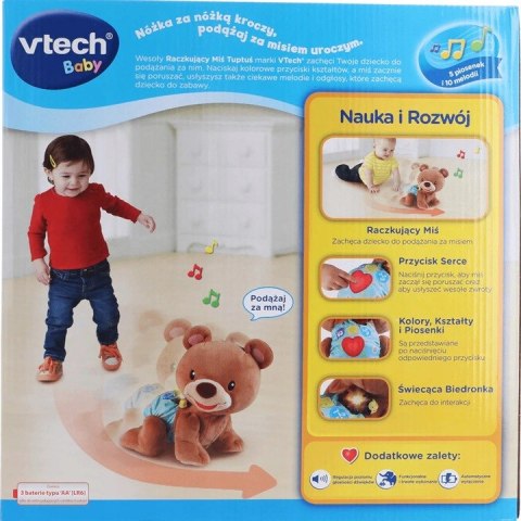 RACZKUJĄCY MIŚ TUPTUŚ INTERAKTYWNY ZABAWKA MASKOTKA PLUSZAK 9M+ VTECH 60824 RACZKUJĄCY MIŚ TUPTUŚ INTERAKTYWNY ZABAWKA MASKOTKA PLUSZAK 9M+ VTECH 60824