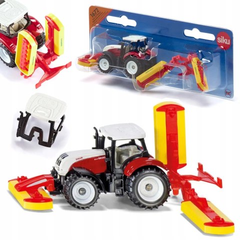Siku Farmer Traktor Steyr z kosiarkami marki Pöttinger metal model S1672 Siku Farmer Traktor Steyr z kosiarkami marki Pöttinger metal model S1672
