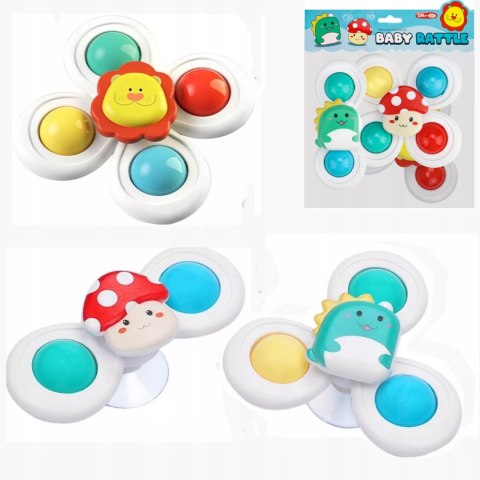 3 przyssawki sensoryczne grzechotka spinner dla niemowląt 168JT-5 3 przyssawki sensoryczne grzechotka spinner dla niemowląt 168JT-5