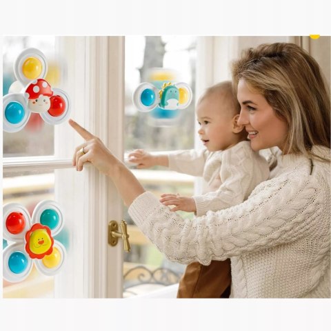 3 przyssawki sensoryczne grzechotka spinner dla niemowląt 168JT-5 3 przyssawki sensoryczne grzechotka spinner dla niemowląt 168JT-5