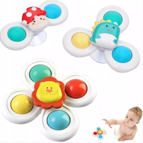 3 przyssawki sensoryczne grzechotka spinner dla niemowląt 168JT-5 3 przyssawki sensoryczne grzechotka spinner dla niemowląt 168JT-5