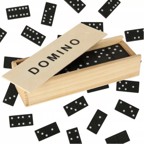 Gra domino rodzinna klasyczna 28 elementów drewniane pudełko 3896-5 Gra domino rodzinna klasyczna 28 elementów drewniane pudełko 3896-5