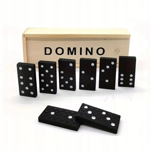 Gra domino rodzinna klasyczna 28 elementów drewniane pudełko 3896-5 Gra domino rodzinna klasyczna 28 elementów drewniane pudełko 3896-5